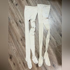 Set of cream colored warm stockings